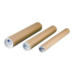 Kartonnen koker ○ naturel — met witte indrukdeksels