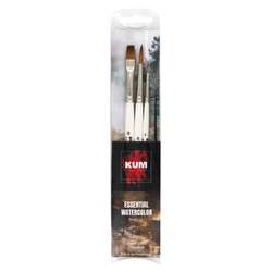 KUM® | Memory Point® aquarelpenselen ○ 3-set Essential Watercolor — synthetisch haar
