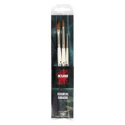KUM® | Memory Point® aquarelpenselen ○ 3-set Essential Gouache — synthetisch haar
