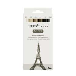 Set de 5 marqueurs tons gris chauds Copic Ciao