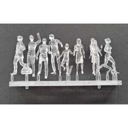HERMOLI | Miniatuur figuren ○ lopend ○ transparant ○ 1:50 — 18-set