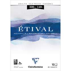 Bloc Clairefontaine Etival collé en tête grain fin (300g/m²)