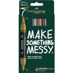 FABER-CASTELL | MULTIMARK ACRYLIC marker ○ dubbelzijdig — 4-set Metallic