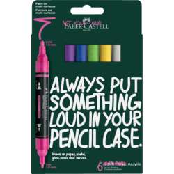 Set de 6 marqueurs acryliques Multimark double pointe « Couleurs vibrantes » Faber-Castell