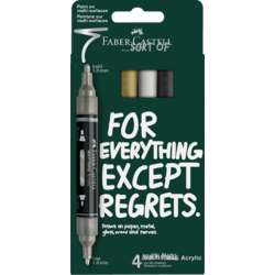 FABER-CASTELL | MULTIMARK ACRYLIC marker ○ dubbelzijdig — 4-set Classics