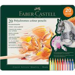 Boîte métal de 20 crayons de couleurs Polychromos Faber-Castell