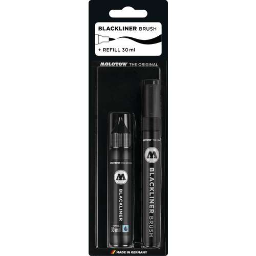 MOLOTOW™ | BLACKLINER brush marker + refill - 2-set 