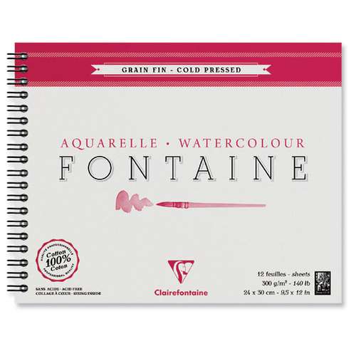 Album de papier aquarelle à spirale Fontaine - Clairefontaine (300g/m2) 