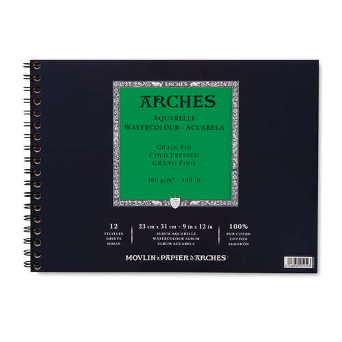 Cartes papier aquarelle Arches 10 feuilles, 100% coton 300gsm