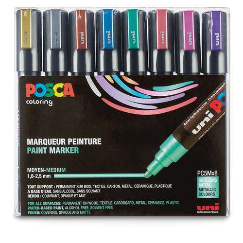 UNI POSCA Marker Metallic Set PC-5M 