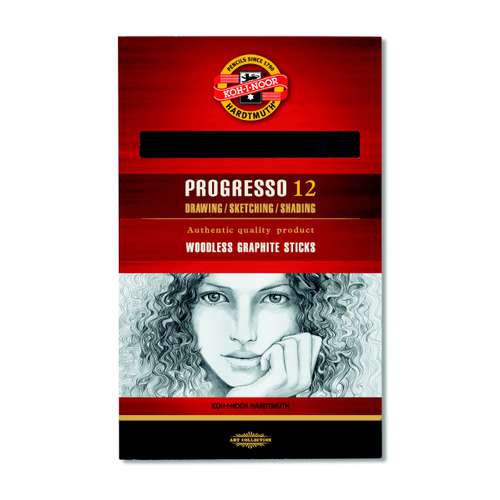 KOH-I-NOOR | PROGRESSO 8911 grafietstift ○ houtloos — 12-sets 