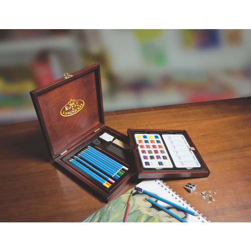 Royal & Langnickel® | essentials™ PENCIL BOX ART SET Watercolor Drawing — 43-kist 