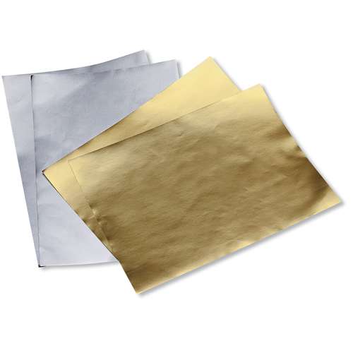 Pochette de 15 feuilles papier métallisé or/argent O'Color 
