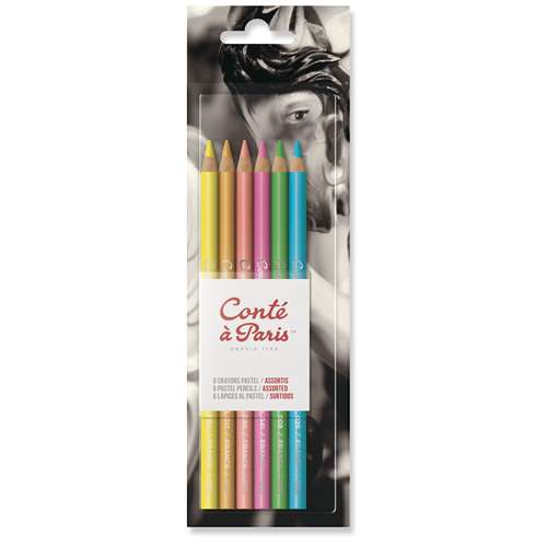 Set Tons vifs de 6 crayons pastels Conté à Paris 