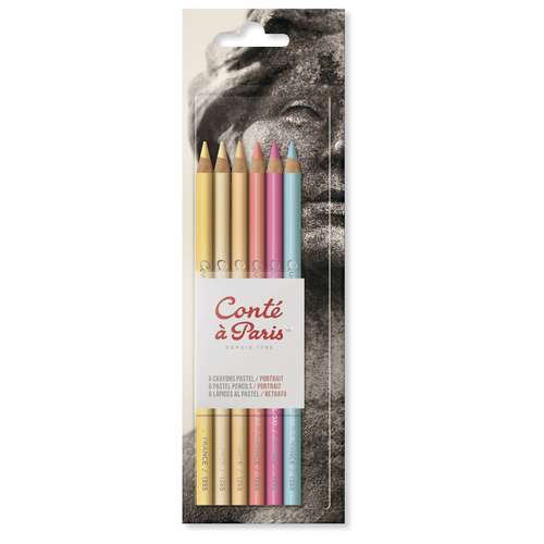 Set Portrait de 6 crayons pastels Conté à Paris 