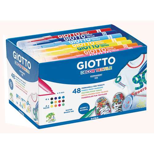 GIOTTO Decor textielmarker, schoolbox 48 stuks 