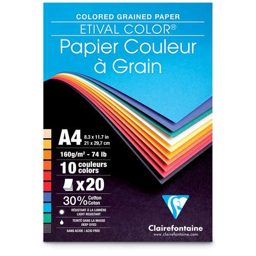 Papier couleur à grain de Clairefontaine 