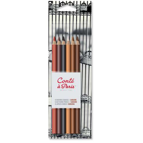 Conté à Paris™ | Schetsen & Tekenen roodkrijt potloden, set 6-delig 