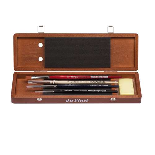 Coffret de pinceaux aquarelle 5280 da Vinci, boîte cadeau de 4 pinceaux 