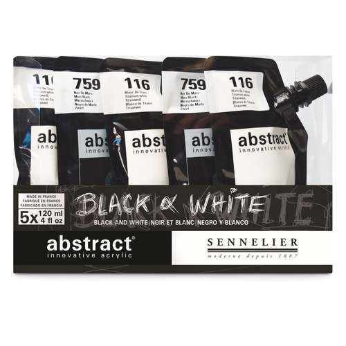 Koffertje Abstract acrylverf wit en zwart 