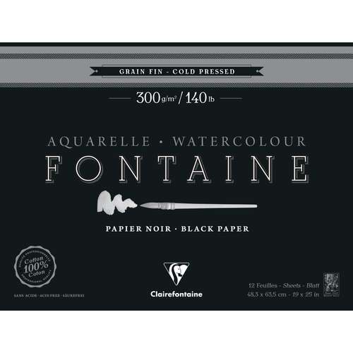 Aquarelpapier Fontaine zwart Clairefontaine 
