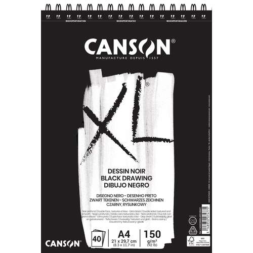 CANSON® Dessin Noir zwart schetspapier, 150 | Gerstaecker - De grootste online winkel voor kunstenaarsbenodigdheden!