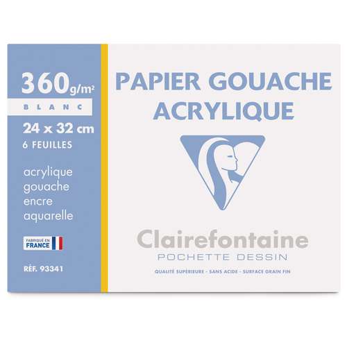 Pochette gouache et acrylique Clairefontaine 
