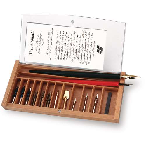 HIRO LEONARDT pennen assortiment in houten kist 