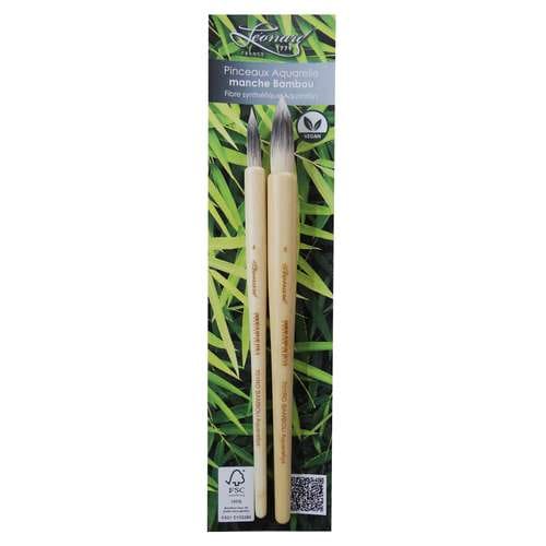 Lot de 2 pinceaux bambou Aquarellys 701RO Léonard 