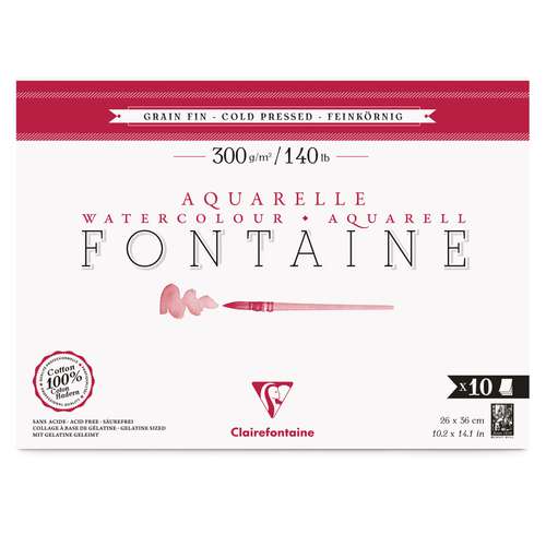 Papier Aquarelle Fontaine de Clairefontaine (Grain Fin 300g/m²) 