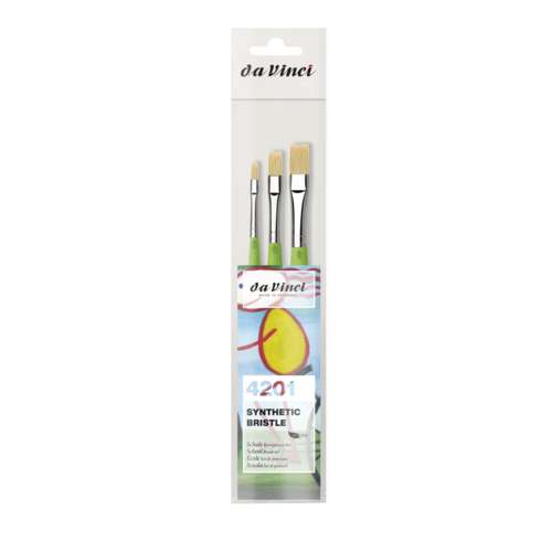 da Vinci | FIT SYNTHETIC BRISTLE 379 penseel ○ plat ○ 3-set 4201 — synthetisch haar 