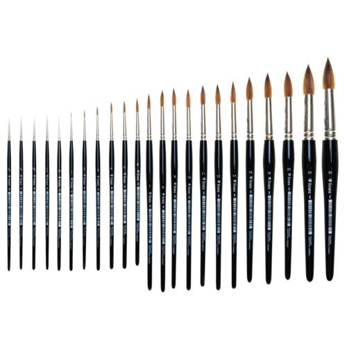 lineo | Serie 190 aquarelpenseel ○ rond & spits — Kolinsky roodmarterhaar 