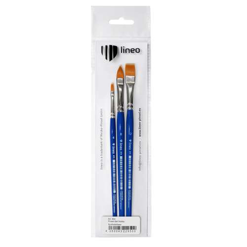 lineo | Series 573 + 574 hobbypenselen ○ synthetisch haar — 3-set 