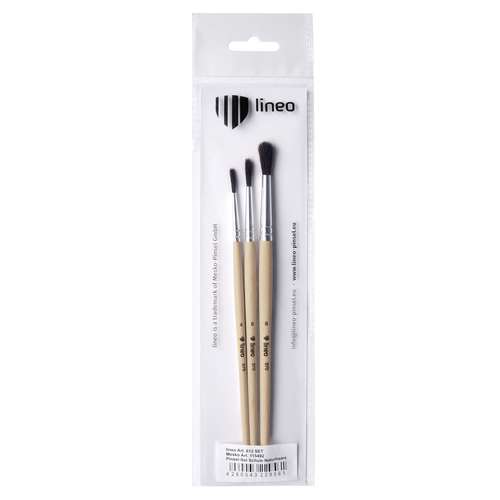 lineo | Serie 570 schoolpenseel ○ rond ○ gemengd haar — 3-set 