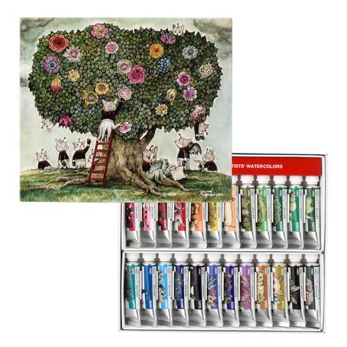 Coffret de peinture aquarelle Higuchi Holbein - 24 couleurs 
