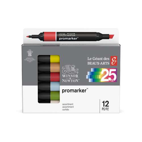 WINSOR & NEWTON™ | Set van 12 Promarkers  - Speciale Editie 25 jaar 