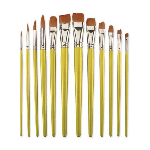 Royal & Langnickel® | Brown Taklon penselen ○ 12-set RSET-9503 — synthetisch haar 