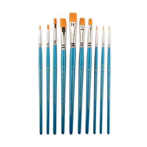 Royal & Langnickel® | Gold Taklon penselen ○ 10-set RSET-9537 — synthetisch haar 