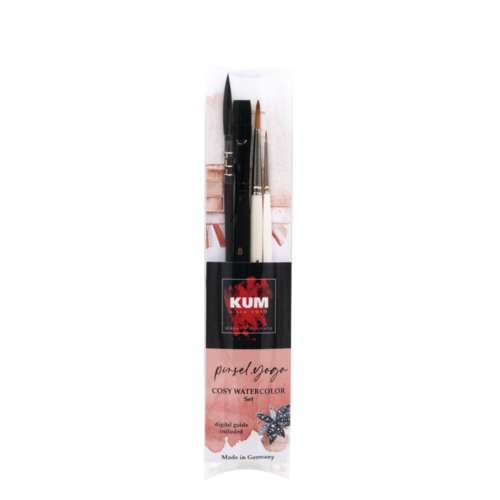 KUM® | Aquarelpenselen ○ 4-set Cosy Watercolour — synthetisch haar 