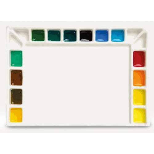 MEEDEN | Mengpalet ○ porcelein — rechthoekig ○ 18 + 1 vakjes 