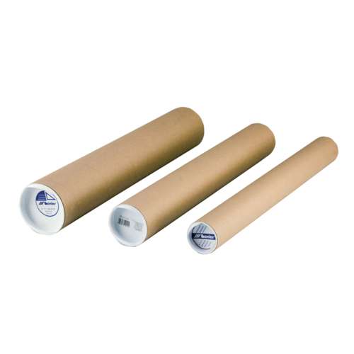 Kartonnen koker ○ naturel — met witte indrukdeksels 
