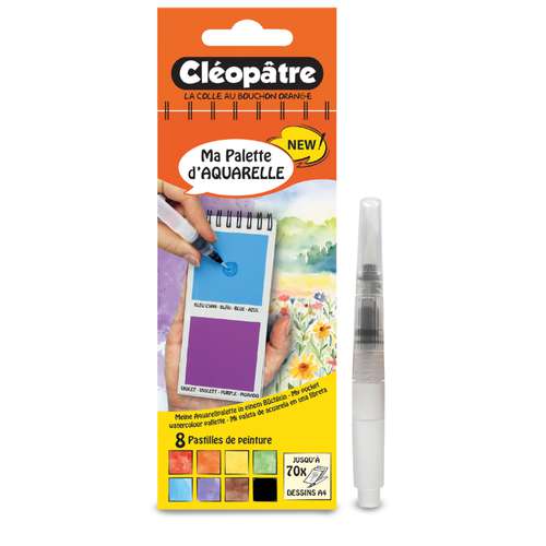 Cléopâtre | Watercolour Palette set — 8 colours + reservoir brush 