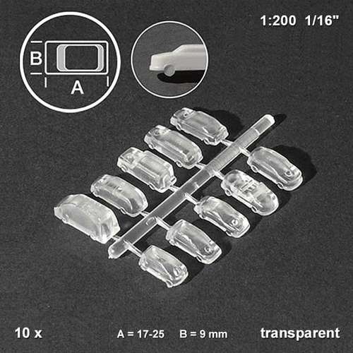 Lot de 10 voitures transparentes modélisme Schulcz 