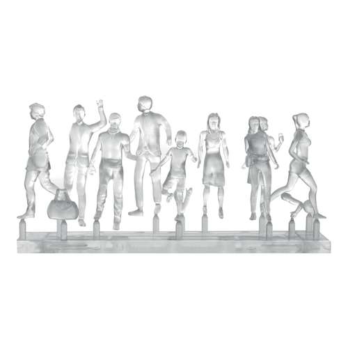 HERMOLI | Miniatuur figuren ○ lopend ○ wit ○ 1:50 — 18-set 