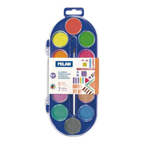 MILAN® | Aquarelset met 12 ronde napjes 