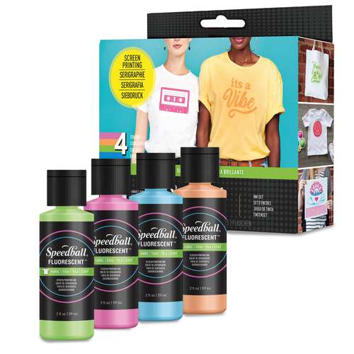 Speedball® | FLUORESCENT FABRIC SCREEN PRINTING MINI — 4-set Color 