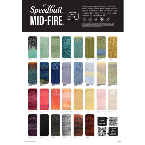 Nuancier 30 couleurs émaux Mid-Fire  Speedball 