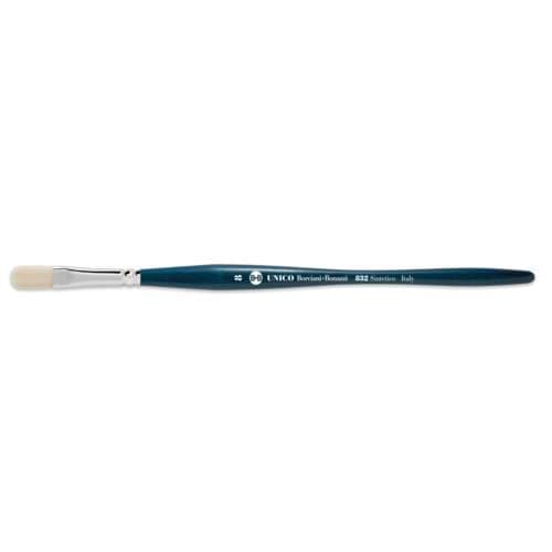 Pinceau Unico Sintetico fibre blanche ivoire pointe usée bombée, série 832 Borciani e Bonazzi 