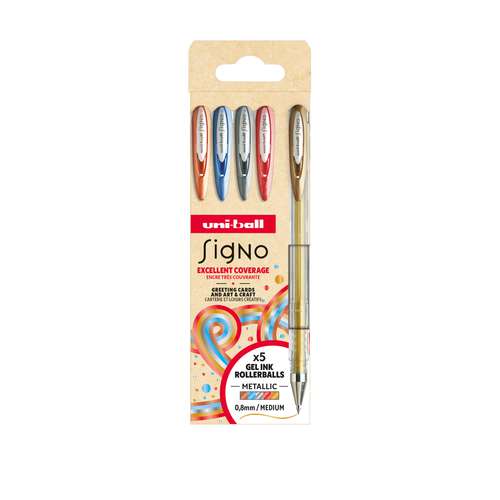 5 Rollers encre gel Signo Uni-Ball 