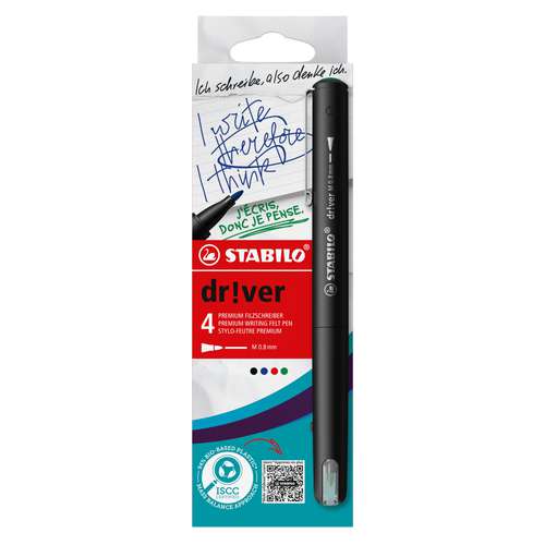 Set de 4 feutres Driver 0,8 mm Stabilo 